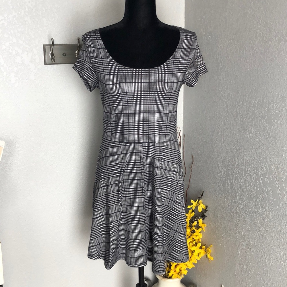Black/White Plaid Dress